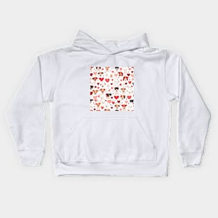 valentines day gifts hearts and dogs pattern gift ideas Kids Hoodie